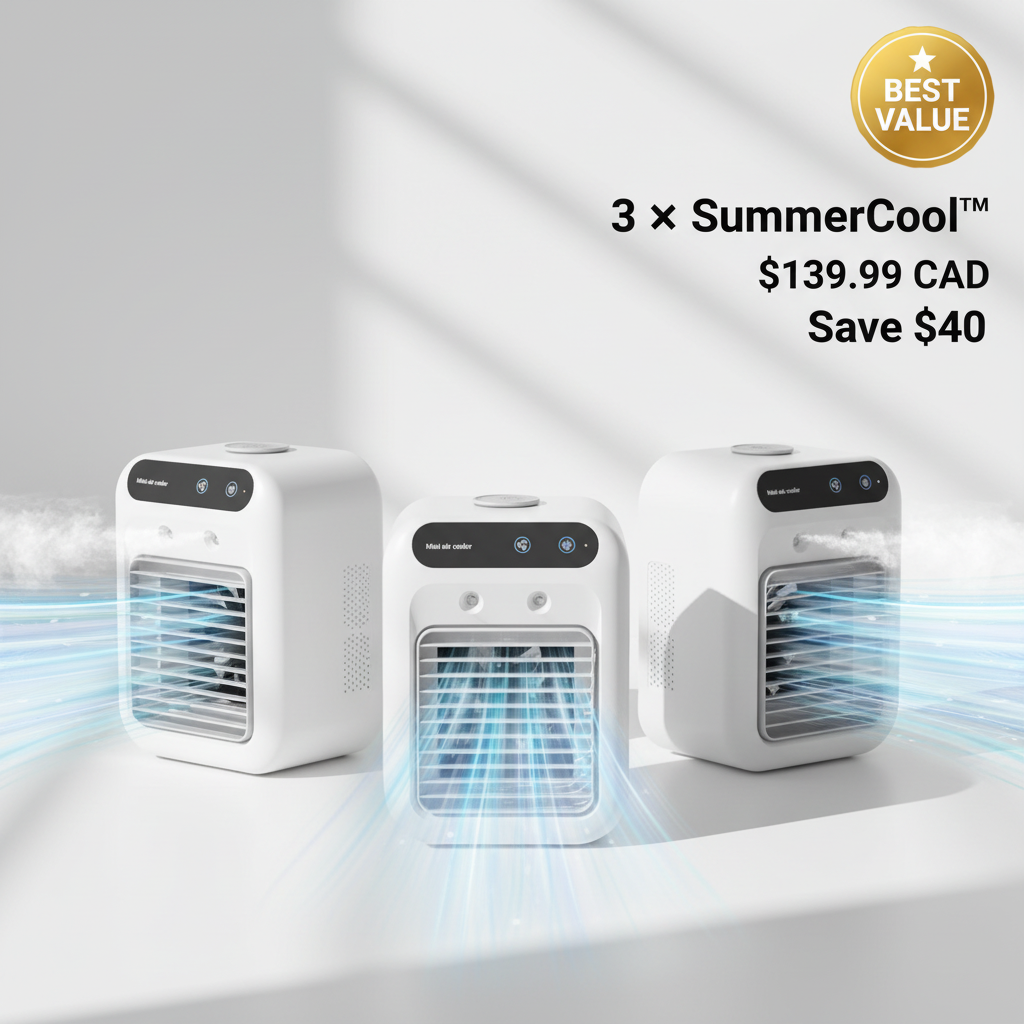 3 × SummerCool™ Portable Misting Air Cooler — Best Value Pack